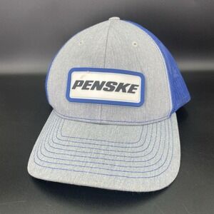 Penske Trucker Hat Dad Ball Cap Snap Back Gray Blue Mesh Back Richardson 112